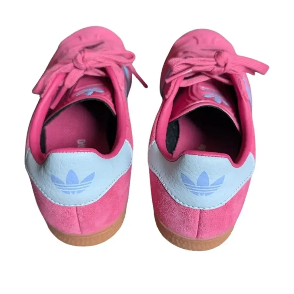 Shock Pink Blue Spark Adidas Gazelles JR5944 Size Youth 2